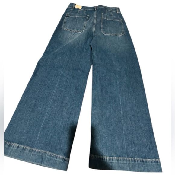 Anthropolgie Pilcro NWT The Skipper Cropped High-Rise Wide-Leg Jeans Med Blue 29 - Picture 12 of 16